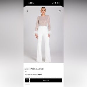 NADINE MERABI Amelia White Jumpsuit